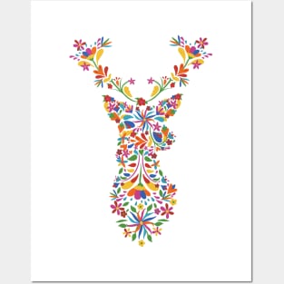 Flower Deer Posters and Art